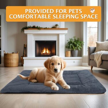 Килимок для собак: м'який, теплий, миючий, двосторонній, чорний (90x70 см)