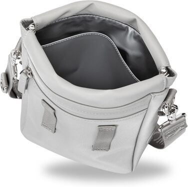 Сумка для собак Deluxe: багатофункціональна сумка через плече з кишенькою для ласощів, сумкою для прогулянок, сумкою для корму, диспенсером для пакетів та магнітною застібкою - ідеальна для прогулянок та тренувань (Сіра)