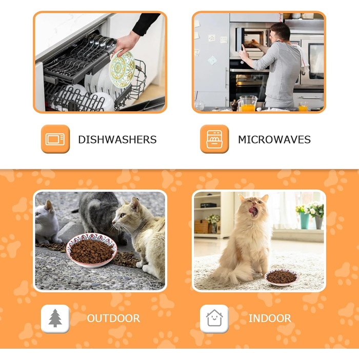 Набір мисок для котів з кераміки (8 шт.) - миски для корму, годівниці для котів, керамічні миски для котів
