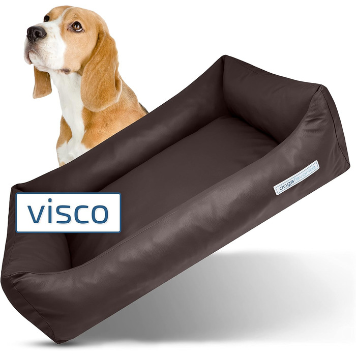 Крісло-ліжко для собак з віско-матрацом, миється - преміум якість, розмір L - 115 x 85 см (M: 100 x 75 см, мокко)