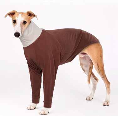 Теплий флісовий пуловер для собак середніх порід (M, Коричневий) - ідеально для Whippet