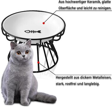 Набір мисок для котів 2 шт. з піднятою платформою, металевий каркас, анти-блювотні миски для котів та кошенят