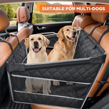 Автокрісло для собак Gimars – стабільне, водонепроникне, для великих та середніх порід, з безпечними ременями та сітчастими віконцями