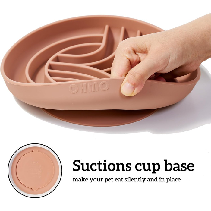 OHMO Antischling Napf для собак (Світанок): миска для собак, котів та цуценят, запобігає здуттям, не ковзає, екологічне силікон, колір Кораловий, розмір L