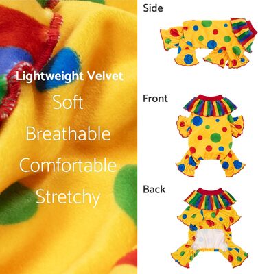 Костюм клоуна для собак Fitwarm на Хелловін, жовтого кольору, розмір M, для маленьких собак