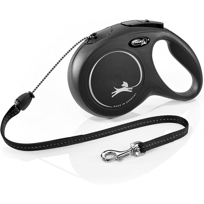 Flexi Classic L рулетка для собак до 50 кг (чорна, M: 8м (<20кг))