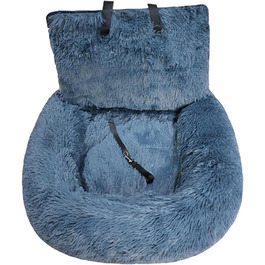 Автокрісло для собак: зручне та безпечне ліжко-крісло для автомобіля. Зручне, м'яке автоліжко для собак, відкидне, тепле, сірого кольору.