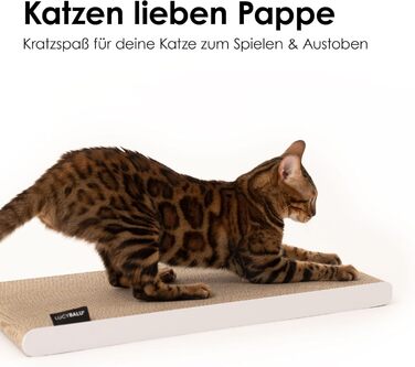 Килимок для котів LucyBalu® з гофрокартону | Килимок-картон для котів | Килимок для дряпання котів | Дряпка для котів з гофрокартону | Двосторонній килимок для котів | Килимок для котів, білий