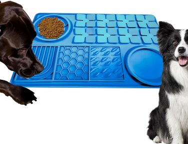 Килимок для повільного годування собак, антистрес, блакитний