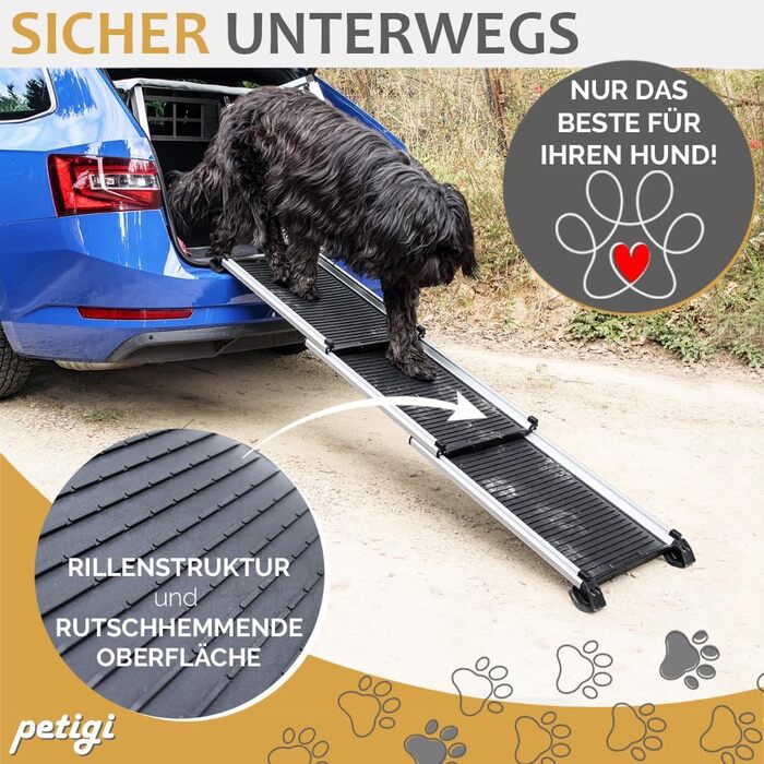 Рампа для собак у автомобіль Teleskop, висувна, алюміній, до 90 кг, неслизька