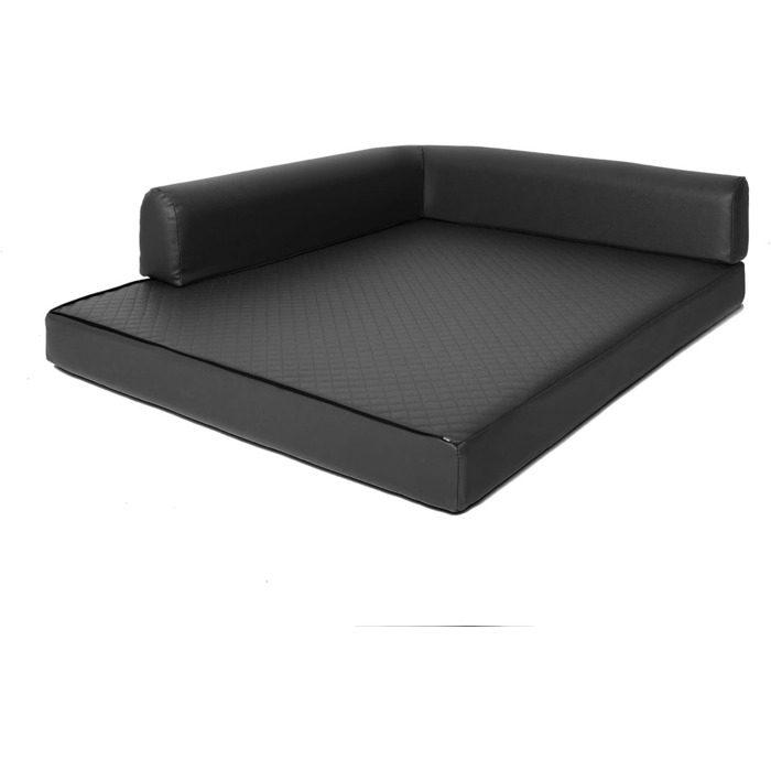 Крісло-ліжко для собак Mayaadi-Home Eck, чорне, 90x120x10 см, з штучної шкіри, м'яке, для дому