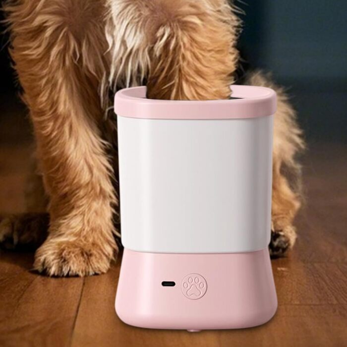 Набір для очищення лап собак | 2-ступеневий набір для догляду за лапами | Для подорожей, дому, після прогулянок, кемпінгу | Рожевий