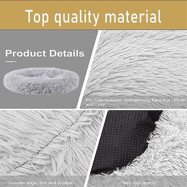 Крісло-ліжко для собак середніх та великих порід, з м'якої бавовни, ортопедичне, зняття тривоги, зігріваюче, для дому (120см, сірий)