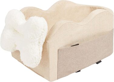 Автомобільне ліжко для собак VEVOR, водовідштовхувальне, з ручками та кишенею, безпечний поводок, наповнювач PP-бавовна (Світло-коричневе, Extra Small)