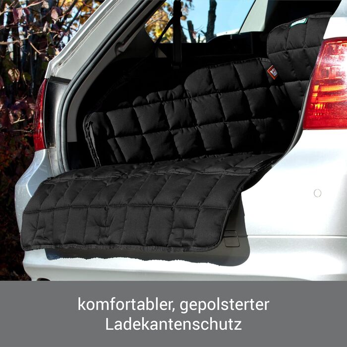 Захист для багажника Doctor Bark з підкладкою та захистом краю вантажного отвору, захист з усіх боків, миючий та гігієнічний - з бавовняної сумішевої тканини (Розмір L - 100x100 см/Чорний)