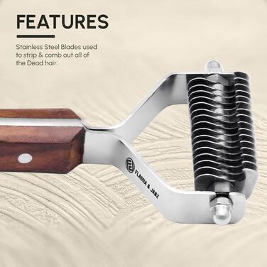 Інструмент для вичісування підшерстка собак та котів FLAMIA & JABZ (16 лез)