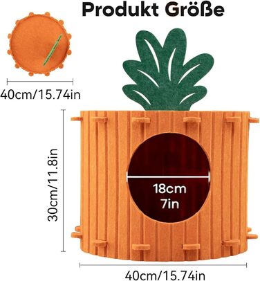 Двоярусна кігтеточка-будиночок для котів з платформою та іграшкою, 60x40x40 см