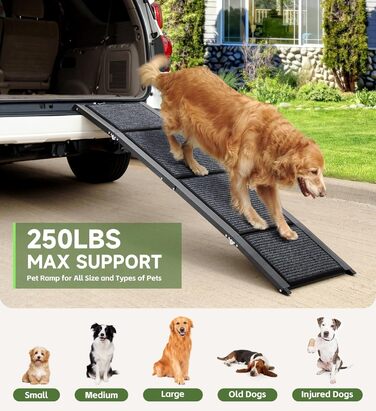 Рампа для собак Hunderampe, 170 см, складана, для авто, з неслизькою поверхнею, до 113.4 кг, легка та портативна
