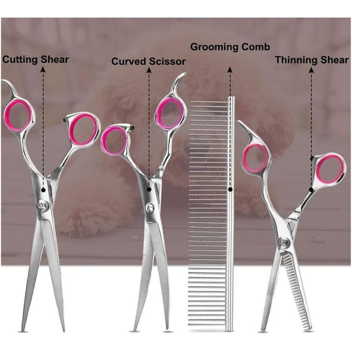 Професійна ножиця для собак, вигнута ножиця для догляду за шерстю, гребінець, ножиці для стрижки собак та котів, ножиці для фінальної обробки