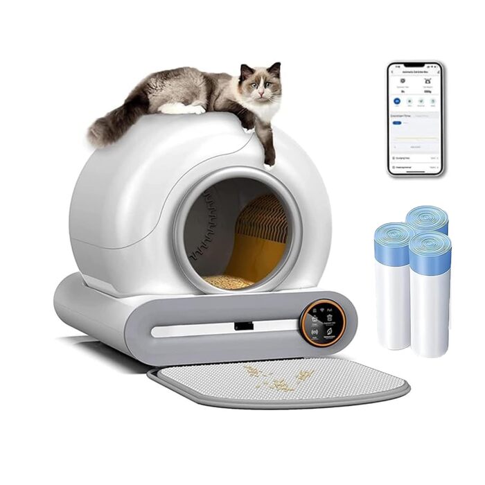 Автоматичний самоочисний лоток для котів з додатком, XXL, з ізоляцією запаху