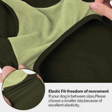 Пуловер для великих собак з флісу, ультрам'який, без рукавів, з високим коміром (M, обхват грудей: 42 см, зелений)