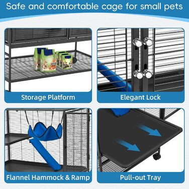Клітка для хорягів та дрібних тварин Habutway, 2-ярусна, металева, 91x58x99 см