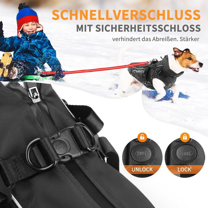 Водонепроникний собачий дощовик для маленьких собак, тепла світловідбиваюча куртка з шлейкою для зими, костюм для катання на лижах, бавовна, чорний собачий пуловер S