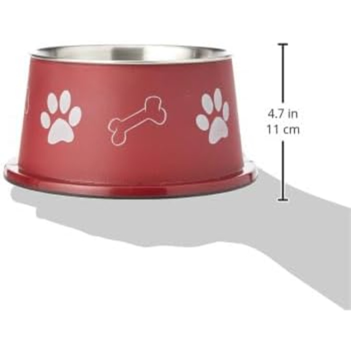 Тарілка для тварин Trixie з нержавіючої сталі з пластиковим покриттям, 15 см, 0.9 л, кольорова (1 шт.)