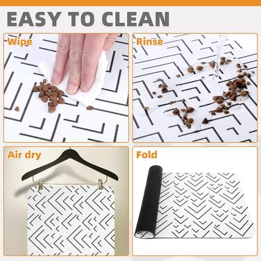 Килимок для годування собак Kooltail, вбираючий, для мисок з їжею та водою, з водонепроникним гумовим покриттям, швидковисихаючий, 12'x20'(1 шт.) (16'x24', геометричний малюнок)