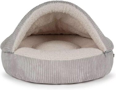 Кормова лежанка для собак Cord Tion, розмір M, сріблястий віско-піноматеріал