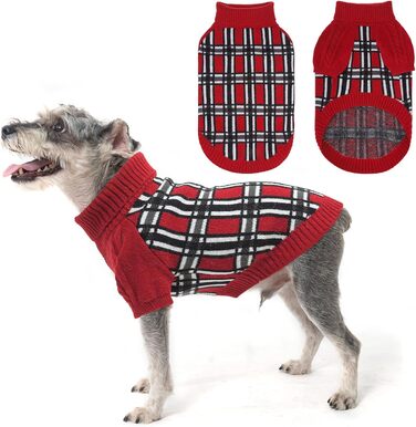 Теплий в'язаний пуловер для собак SCENEREAL з візерунком, м'який пуловер з коміром-горловиною для цуценят, маленьких, середніх та великих собак, котів, для осені та зими, захист від холоду, зелений, розмір Small