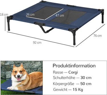 PawHut лежанка для собак, вулиця, софа для тварин, лежанка для котів, чорна, 92 x 76 x 18 см