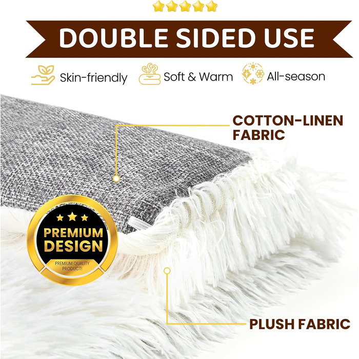 М'яке ліжко для котів, 60x45 см, плюшеве, для котів та маленьких собак, 2 в 1, тепле гніздо, ліжко-мішок, ковдра для котів, миється, розмір 91x71x3 см