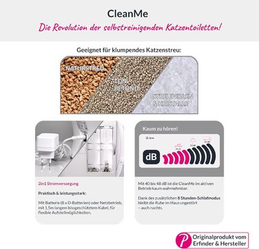 CleanMe – Автоматичний туалет для великих котів XL, самочистка, відкрита конструкція