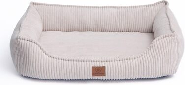 Ортопедичне собаче ліжко з корду, миється, з водонепроникним внутрішнім чохлом, для великих та середніх собак, бежеве (L)