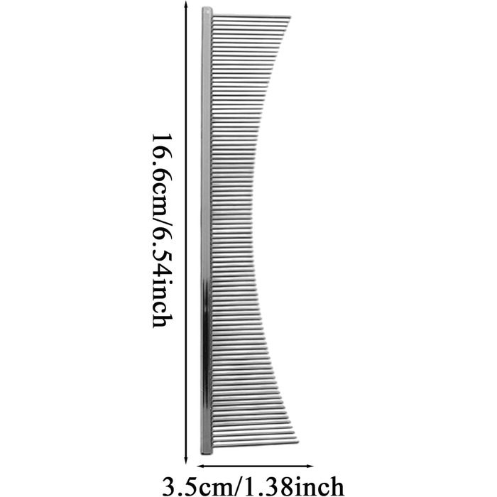 Гребінець для котів Flohkamm - сріблястий, для догляду за шерстю, підходить для собак, довгошерстих порід, цуценят та під час линьки