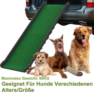 Східці для собак HENGMEI: пандус для собак у багажник авто, 156x40 см, зелений