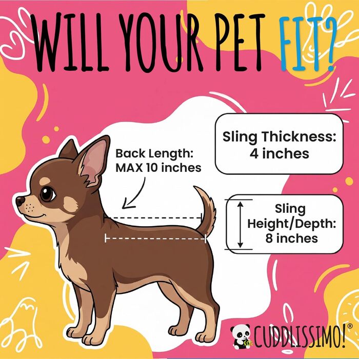 Тканина-переноска для домашніх тварин, м'яка сумка-переноска для маленьких тварин (для собак, цуценят та котів, 2,7–4,5 кг), ідеально підходить для Йоркширського тер'єра, Мальтізе, Чихуахуа (до 4,5 кг)