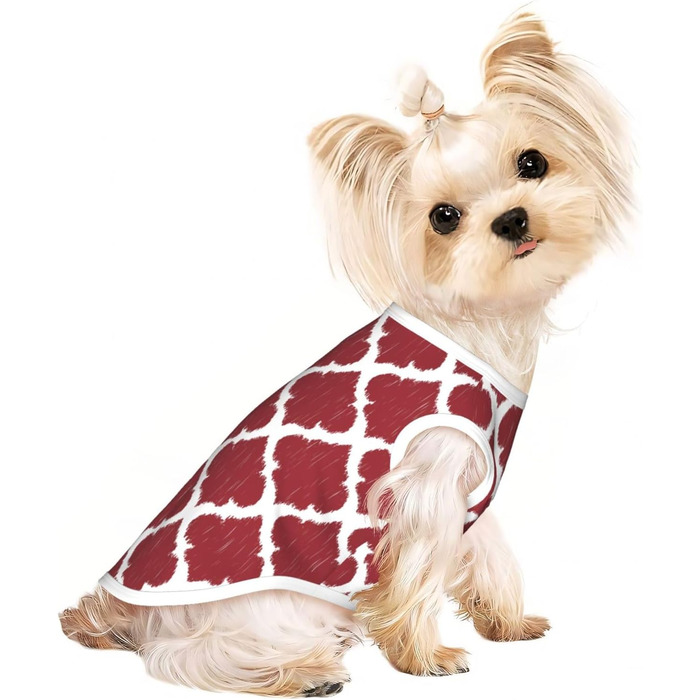 Футболка для собак Marokkanisches, червона, середнього розміру: м'яка, еластична, дихаюча, для теплих сезонів