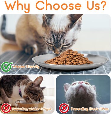 Набори мисок для котів та дрібних тварин Elisabe Katzennapfe (6 шт.) з нержавіючої сталі, 17 см, антиковзний, проти втоми вусів