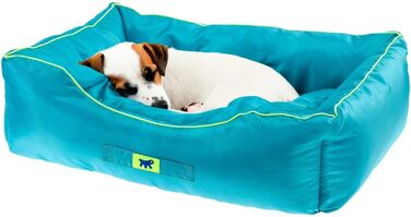 Ортопедичний лежак для собак великих порід Ferplast: водонепроникний, знімний чохол, 110 x 70 x 8 см, сірий/блакитний