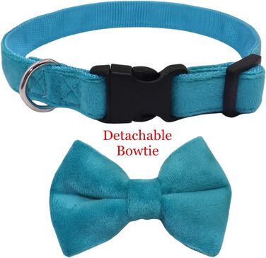 Нашийник для собак Vioett (L, Синій) з фіксуючою фігурою, м'який велюровий матеріал, для великих собак