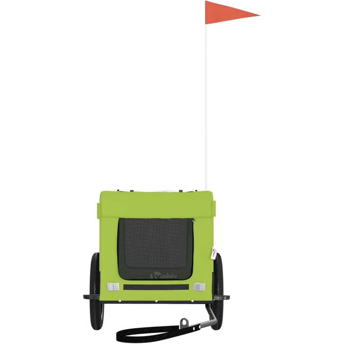 Фургон для собак Fasba: велосипедний причіп для тварин з відбивачами та прапорцем, зелено-чорний, 120 x 54,5 x 53 см