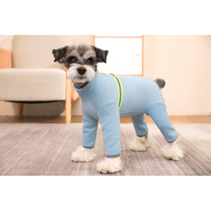 Зимовий одяг для собак, теплий м'який флісовий халат з світловідбиваючим блискавкою, костюм для собак, піжама для домашніх тварин (розмір XXL, блакитний)