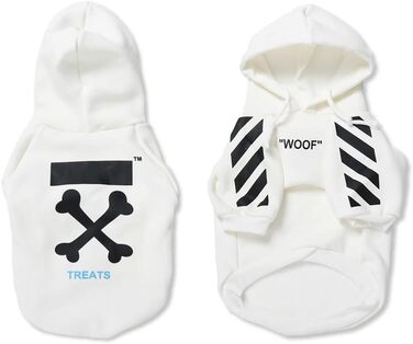 Теплий зимовий одяг для собак маленьких порід: худі, куртка для Шнауцера, Коргі, Французького бульдога, Тедді (L, білий)