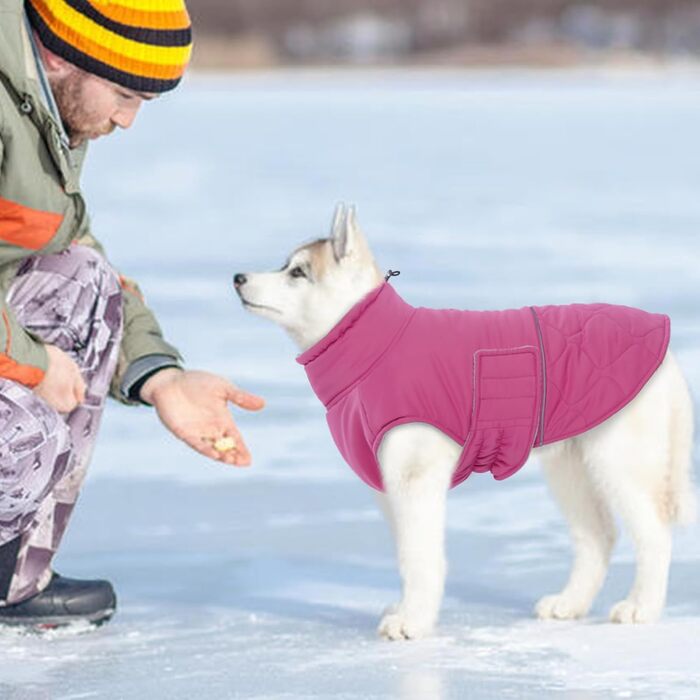 Зимовий теплий куртка для собак - вітрозахисний, з флісовою підкладкою, для цуценят (Рожевий, XS) XS Коричневий