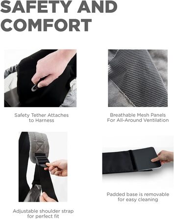 Сумка-переноска для собак Outward Hound PupPak, сіра, універсальний розмір, L 41 x B 17 x H 81 см