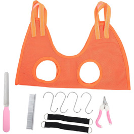 Гамак для грумінгу собак з машинкою для стрижки та кусачками для нігтів - практичний та безпечний аксесуар для догляду за домашніми тваринами (помаранчевий)