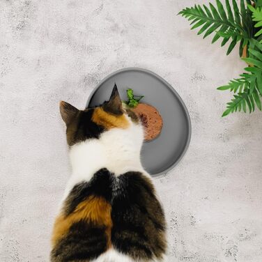 Миска для котів [Nala Collection] - широка миска для їжі | Силіконова миска | Миска для котячого корму (графітовий сірий)