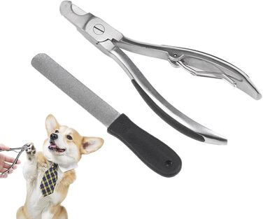 Набір для догляду за кігтями для собак та котів: кусачки та пилка, нержавіюча сталь